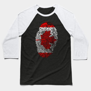 Canada Flag - Canadian Flag - CA Flag Fingerprint Baseball T-Shirt